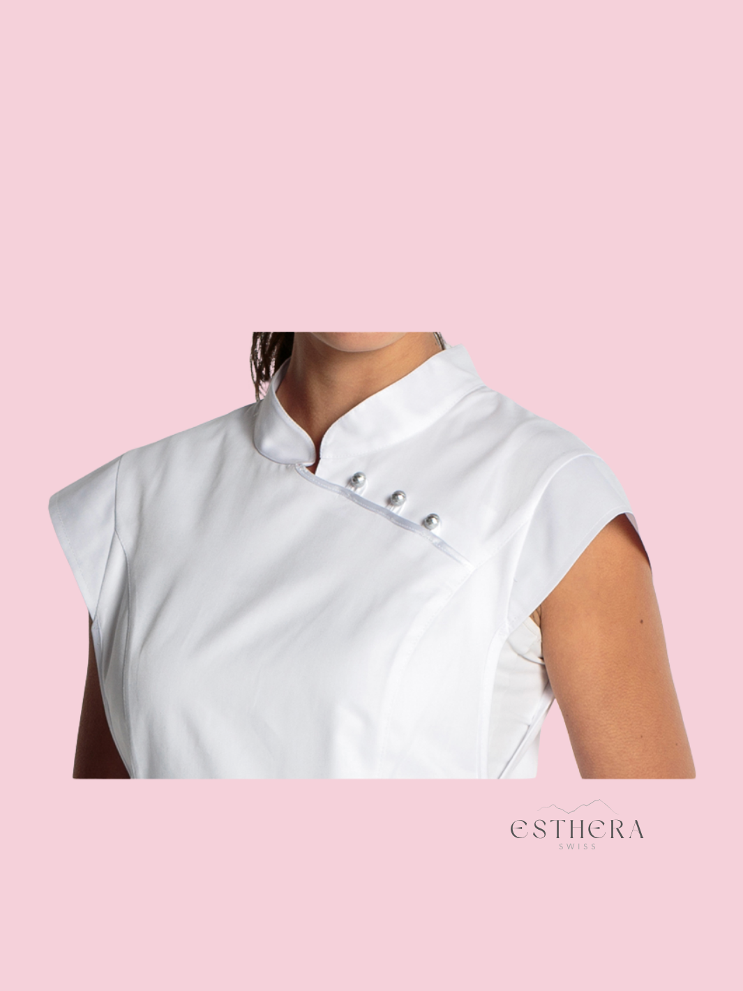 Étole blanche avec liserés en satin
