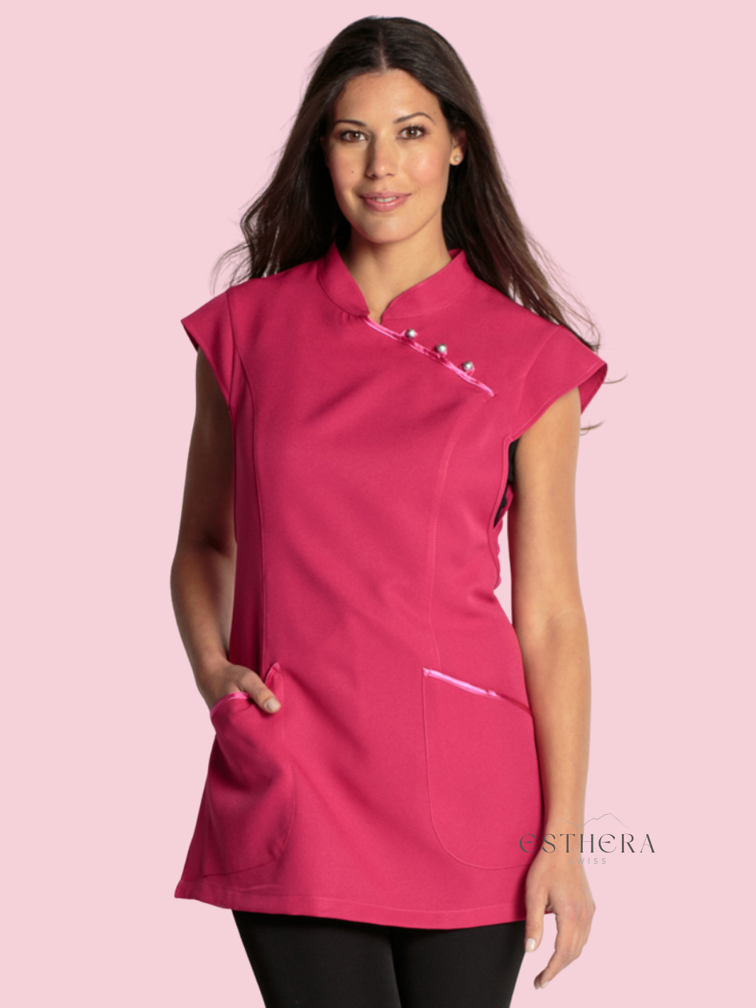 Étole Fuchsia avec liserés en satin