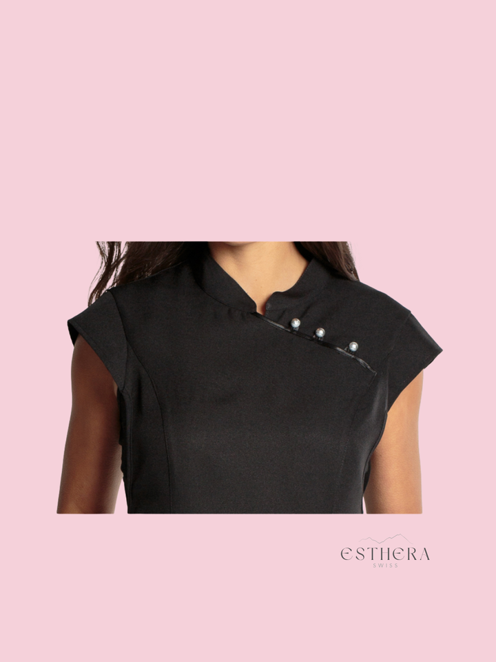 Étole noir avec liserés en satin