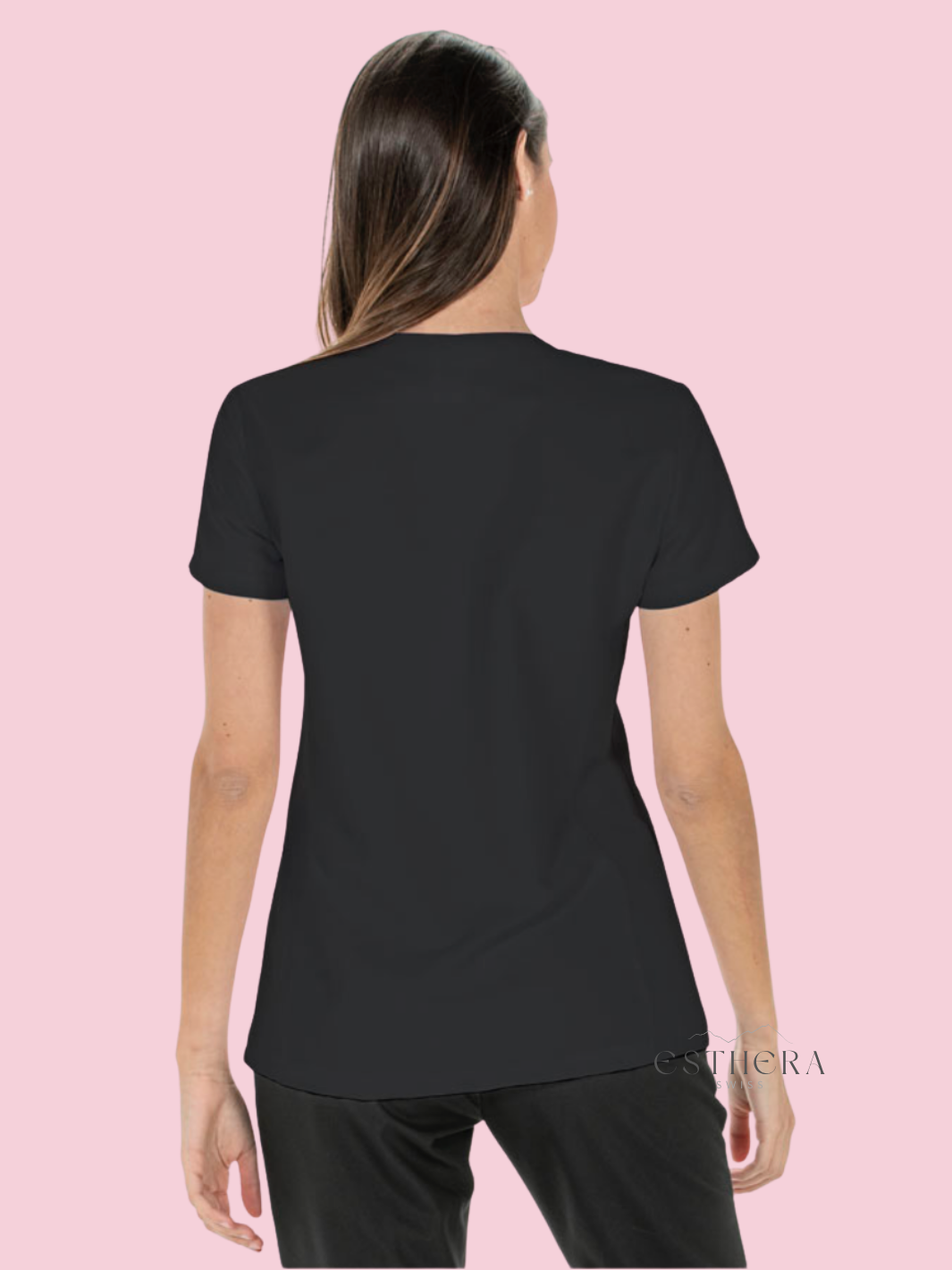 Veste en microfibre noire avec détails à passants